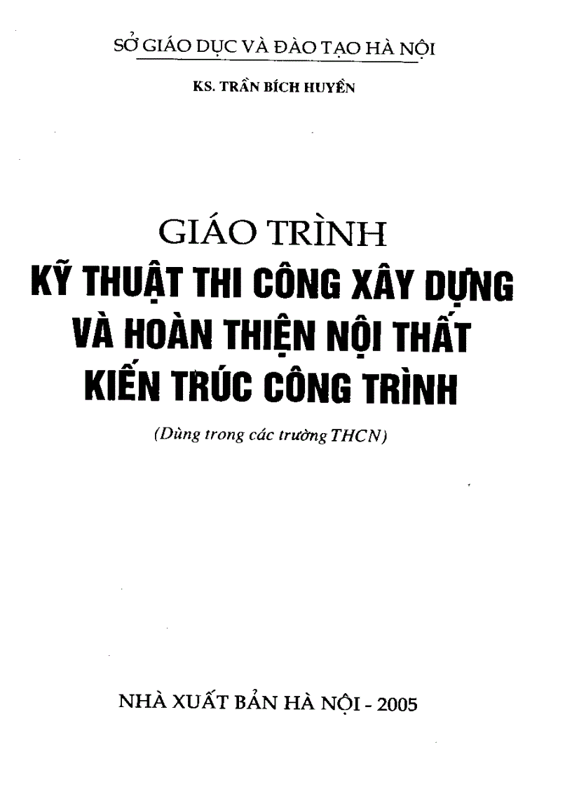 image for page Kỹ thuật thi công và Hoàn thiện nội thất kiến trúc công trình