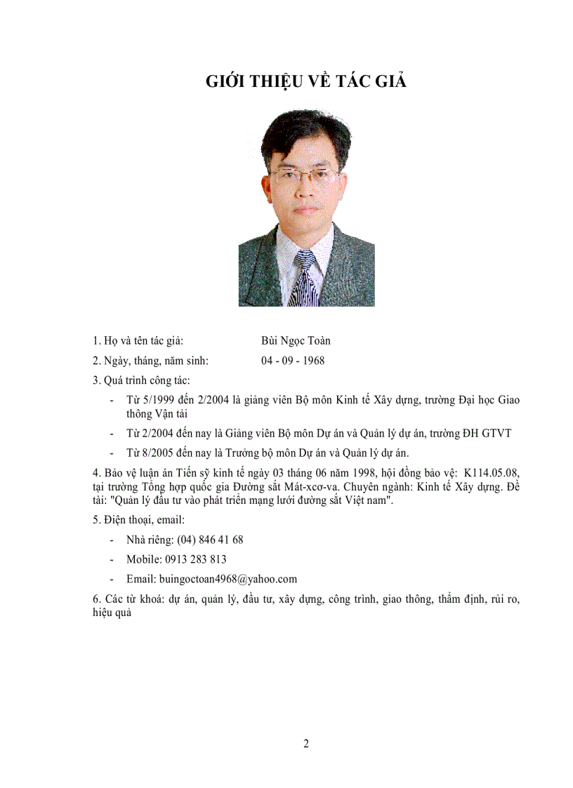 image for page Lập và Phân tích dự án đầu tư xây dựng công trình giao thông