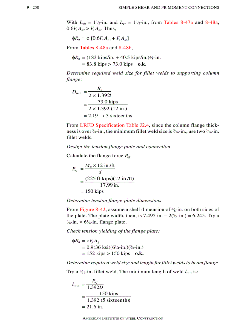 image for page Load Resistance Factor Design Manual of Steel Construction Volume I Volume II Connections