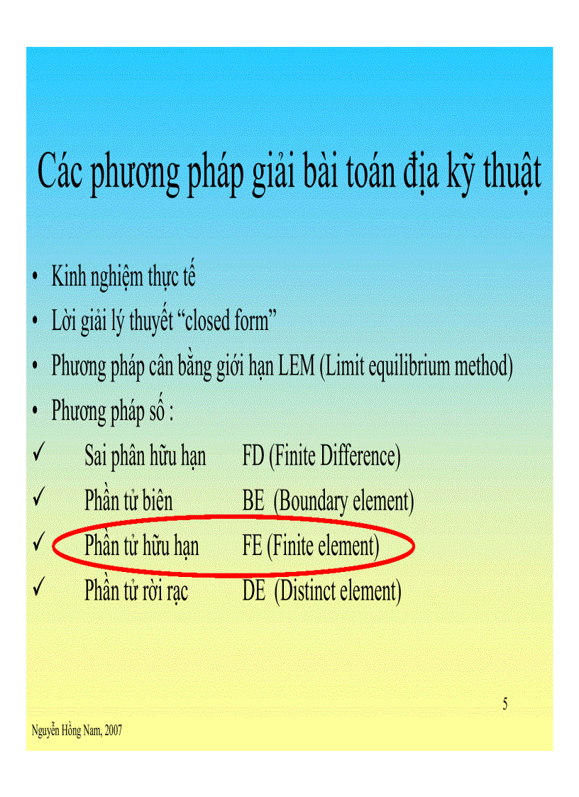 Slide Plaxis Phương pháp phần tử hữu hạn