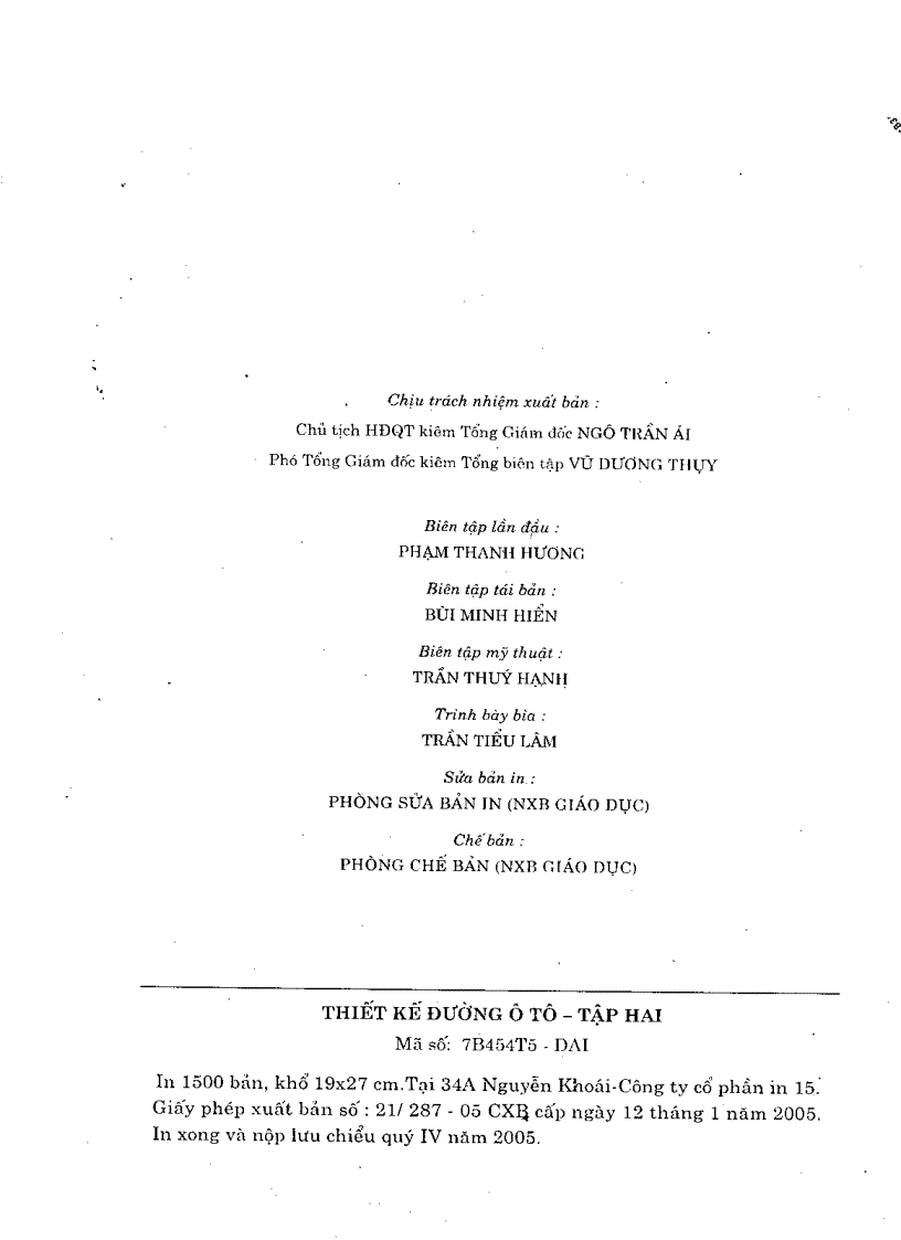 image for page Thiết Kế Đường Ô TÔ tập 2