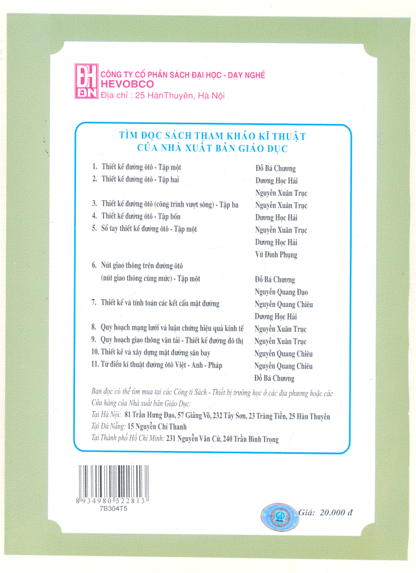 image for page Thiết Kế Đường Ô TÔ tập I