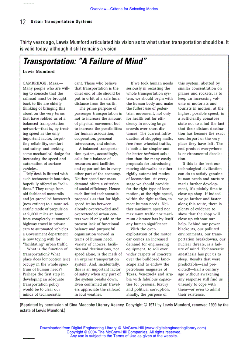 image for page Urban Transportation Systems