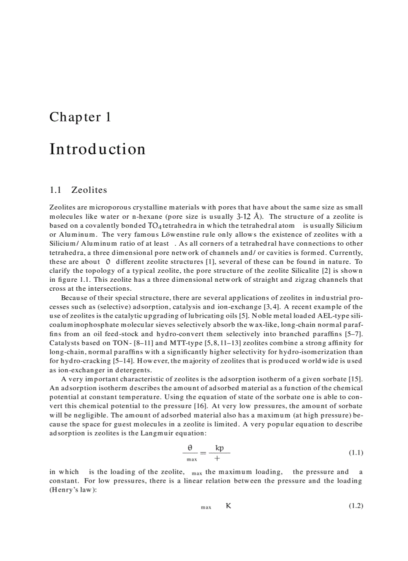 image for page Adsorption and Diffusion In Zeolites A Computational Study