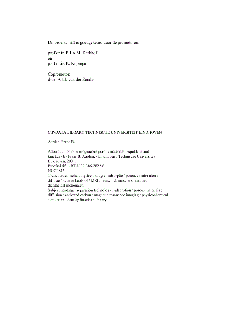 image for page Adsorption onto Heterogeneous Porous Materials Equilibria and Kinetics
