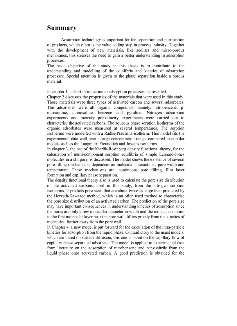 image for page Adsorption onto Heterogeneous Porous Materials Equilibria and Kinetics