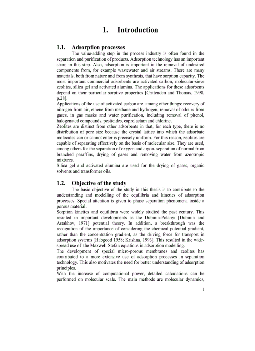 image for page Adsorption onto Heterogeneous Porous Materials Equilibria and Kinetics