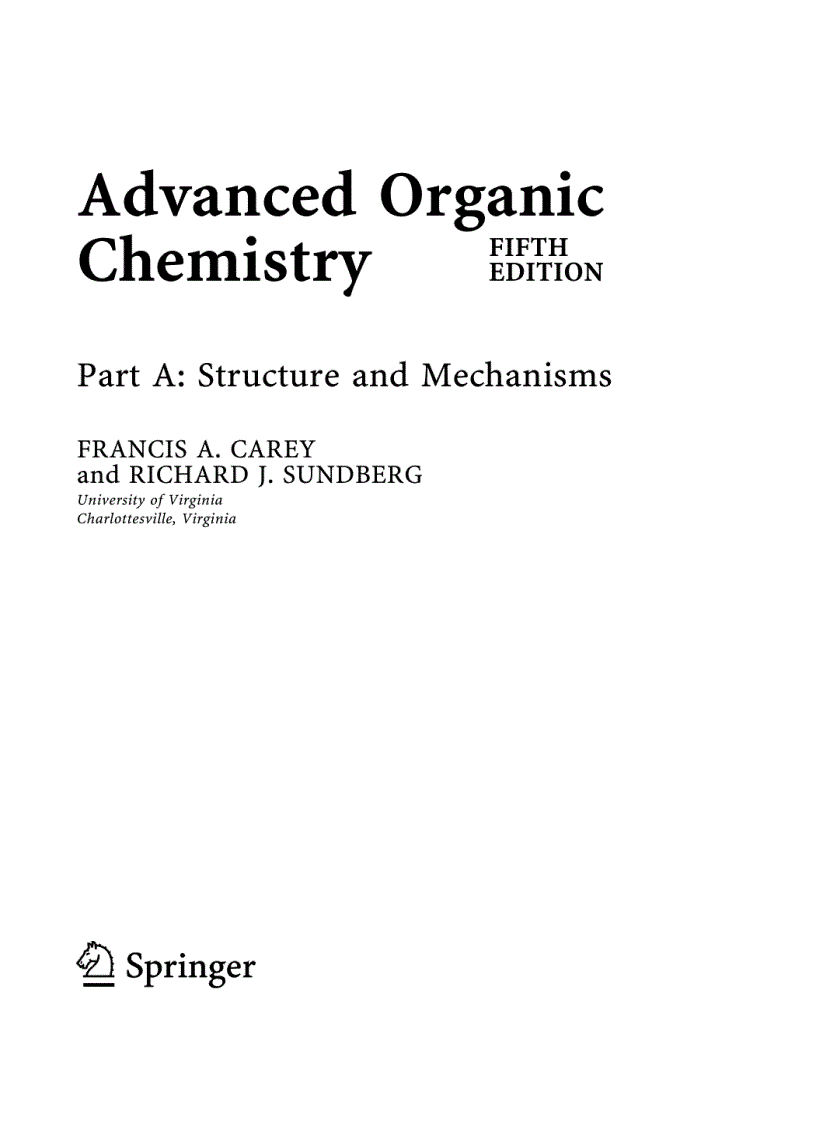 image for page Advanced Organic Chemistry Structure and Mechanisms Part A