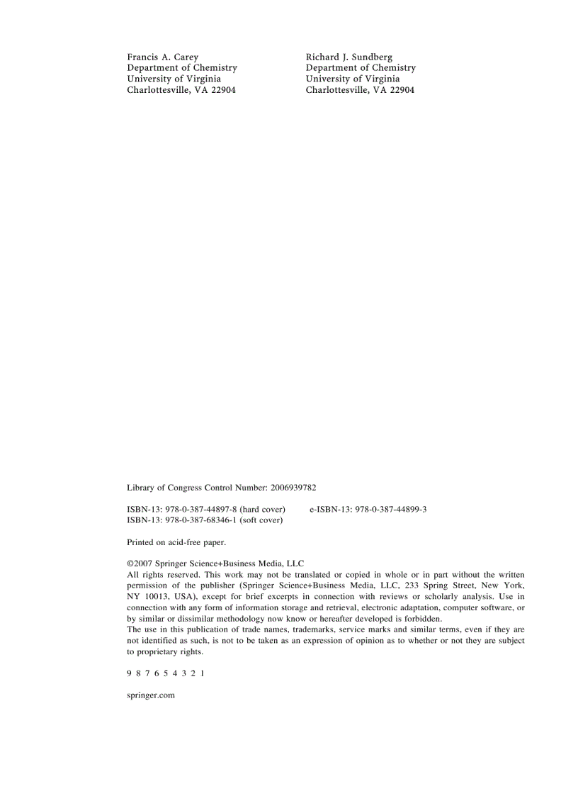 image for page Advanced Organic Chemistry Structure and Mechanisms Part A
