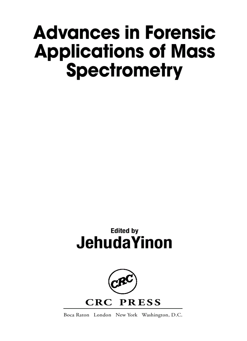 image for page Advances in Forensic Applications of Mass Spectrometry
