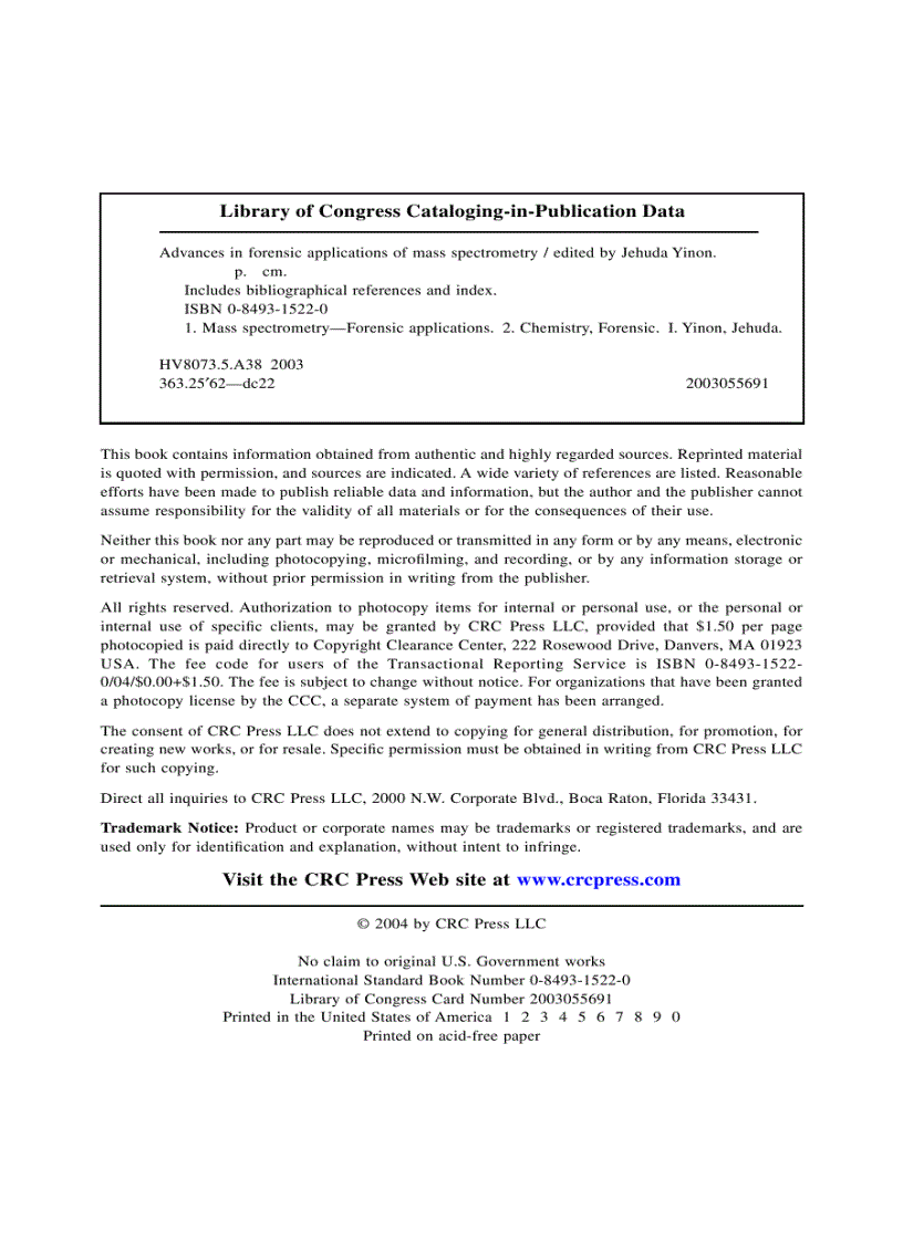 image for page Advances in Forensic Applications of Mass Spectrometry