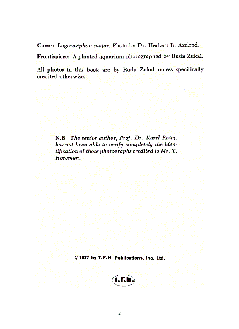 image for page Aquarium Plants Their Identification Cultivation and Ecology