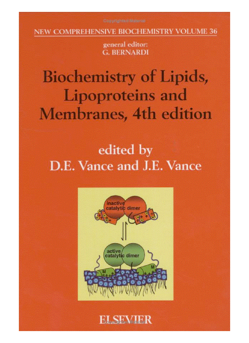 Biochemistry of Lipids Lipoproteins and Membranes 4th edition