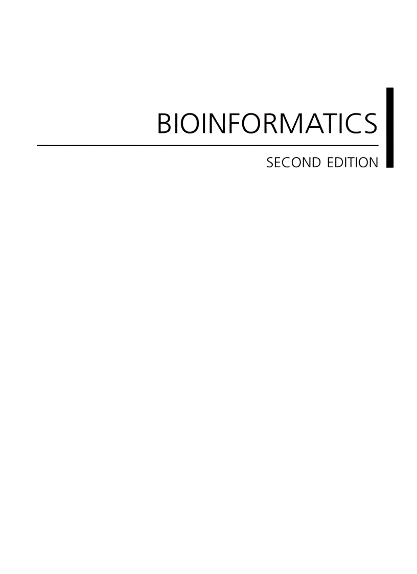 Bioinformatics A Practical Guide to the Analysis of Genes and Proteins