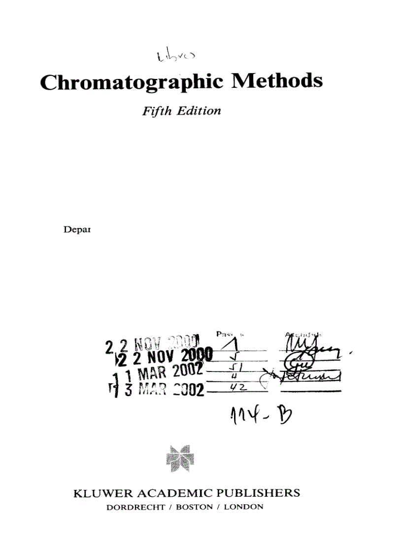 image for page Chromatographic Methods 5th Edition