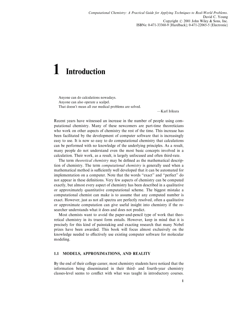 image for page Computational Chemistry A Practical Guide for Applying Techniques to Real World Problems