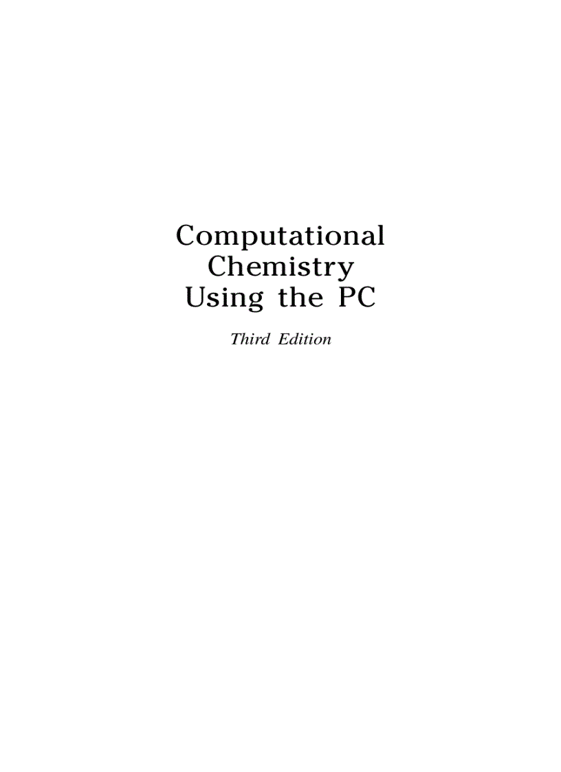 image for page Computational Chemistry Using the PC 3rd Ed