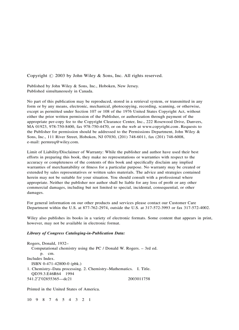 image for page Computational Chemistry Using the PC 3rd Ed