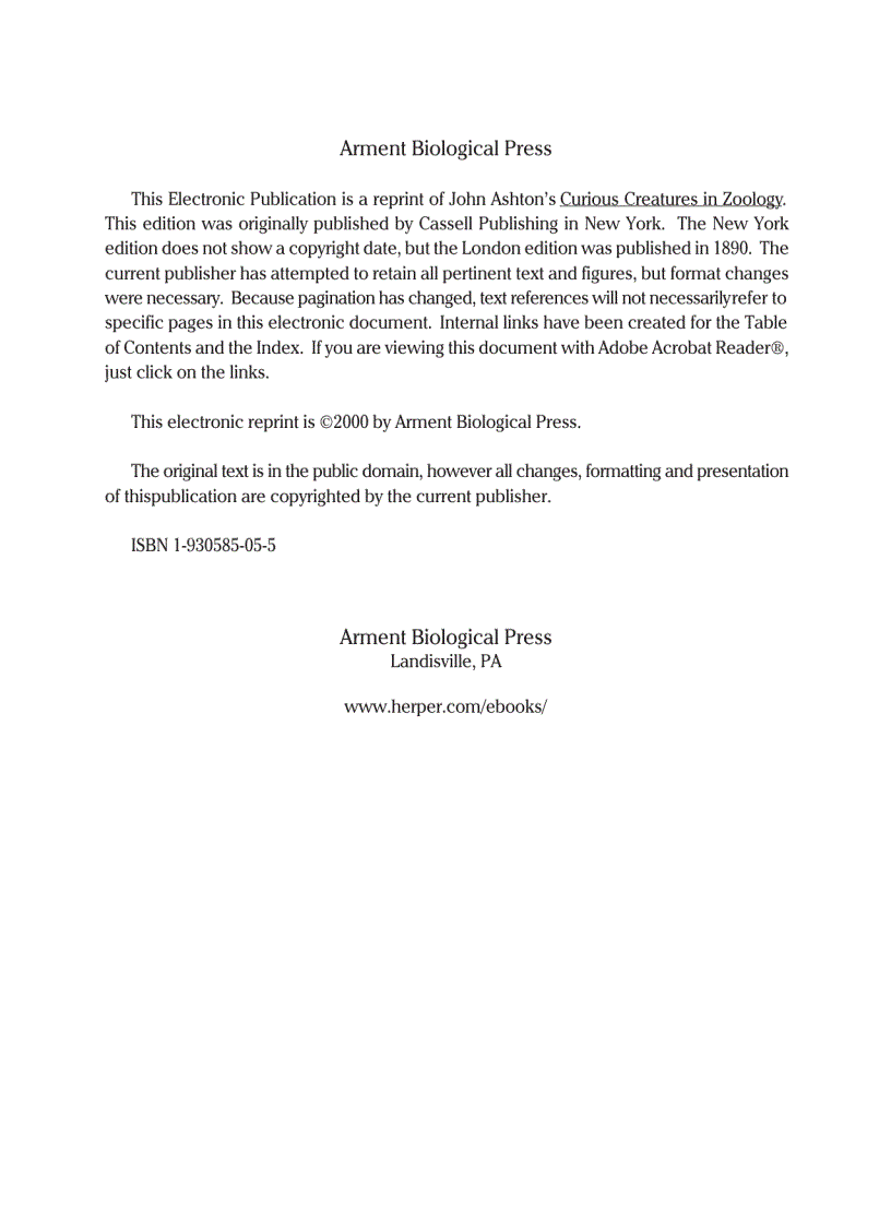 image for page Curious Creatures in Zoology