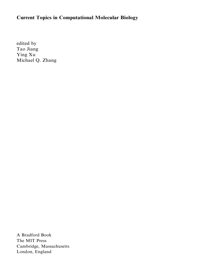 image for page Current Topics in Computational Molecular Biology