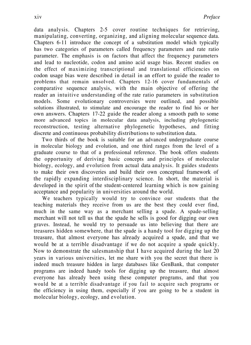 image for page Data Analysis in Molecular Biology and Evolution