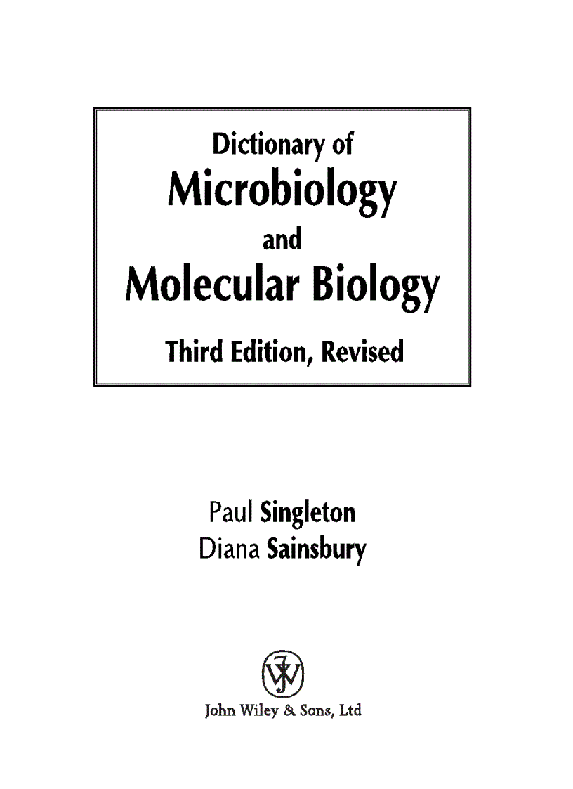 image for page Dictionary of Microbiology and Molecular Biology 3rd edition