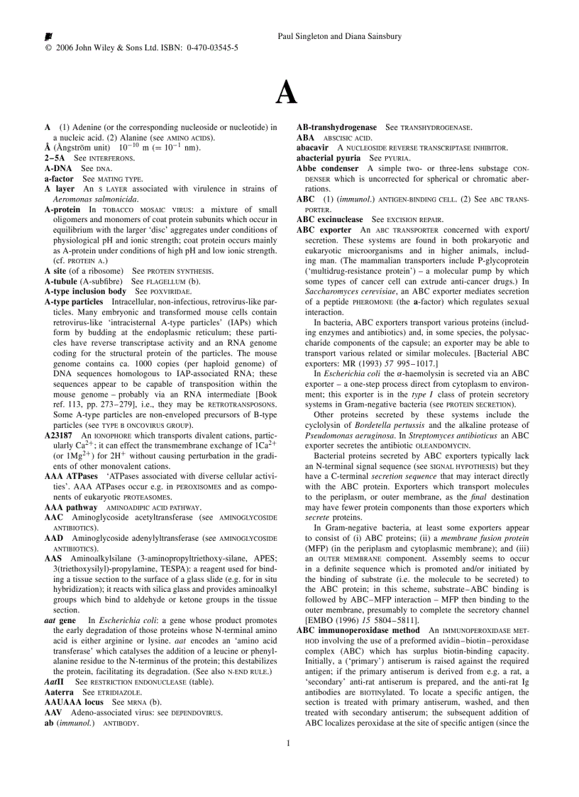 image for page Dictionary of Microbiology and Molecular Biology 3rd edition