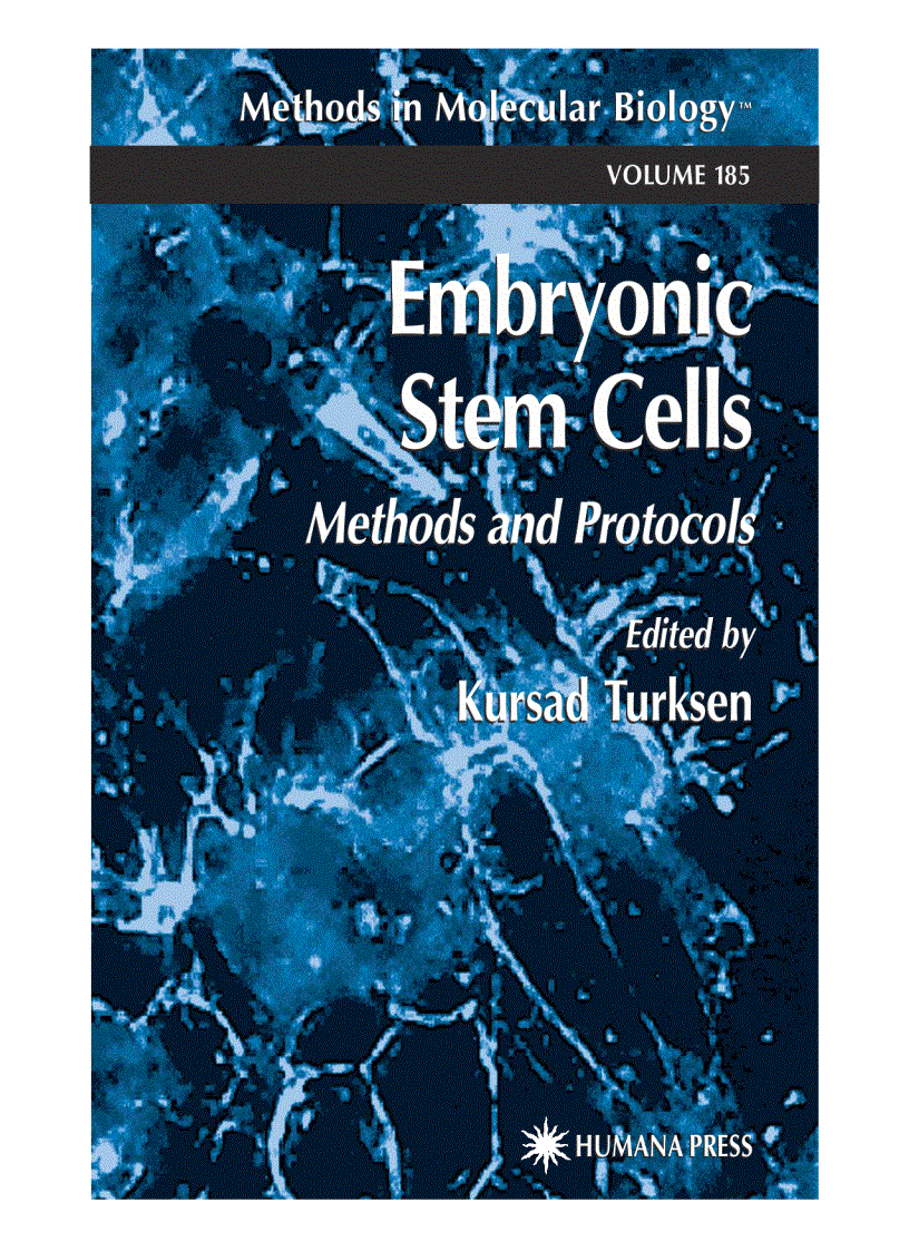 image for page Embryonic Stem Cells Methods And Protocols