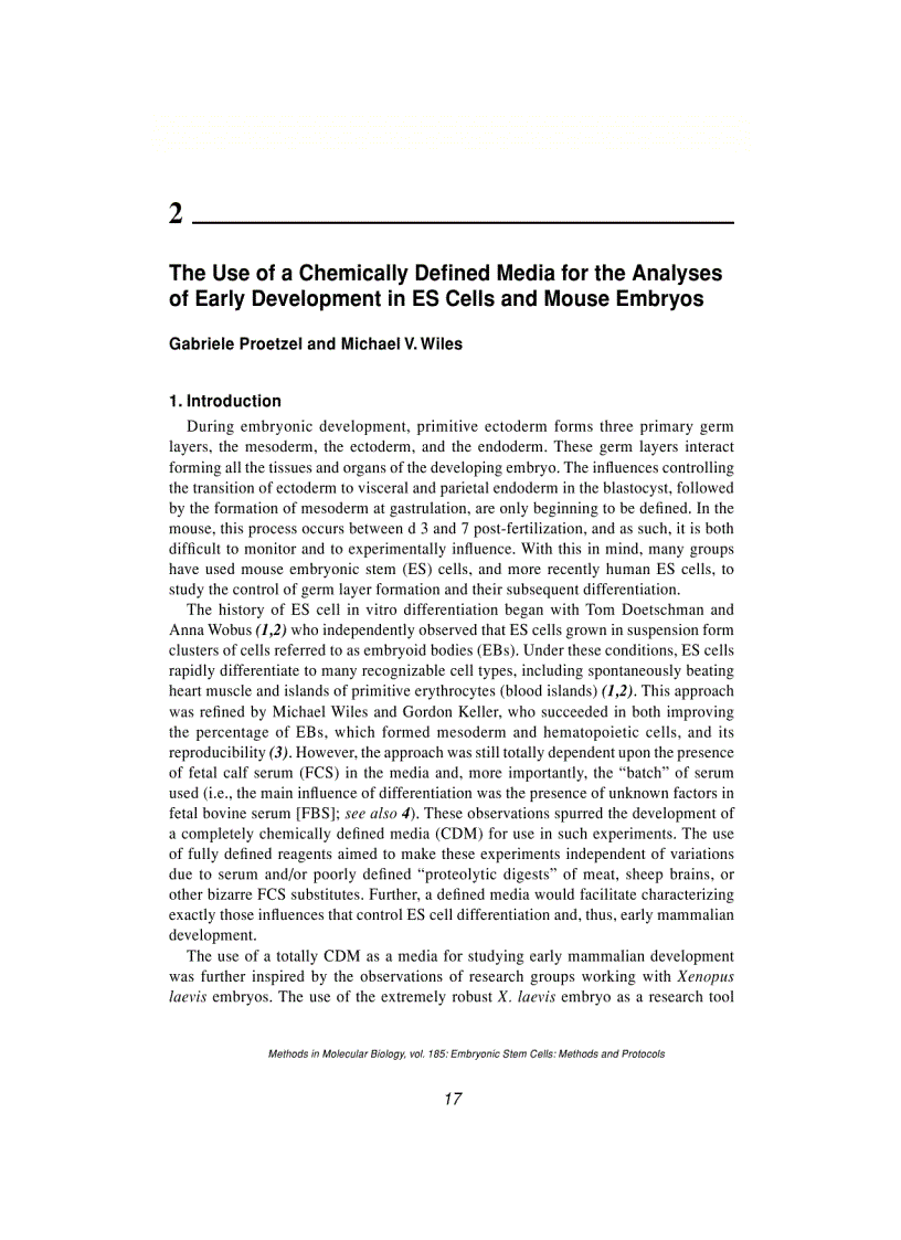 image for page Embryonic Stem Cells Methods And Protocols