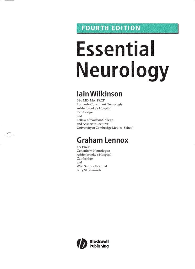 image for page Essential Neurology 4th Ed