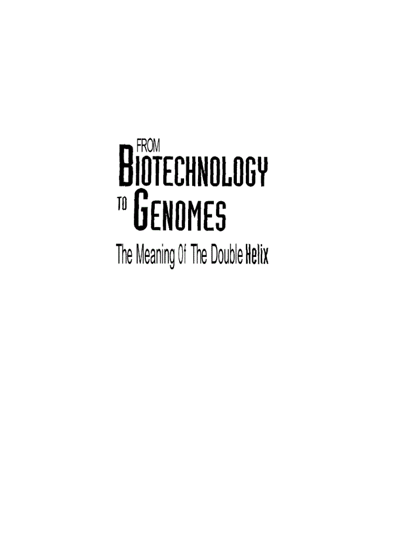 image for page From Biotechnology to Genomes The Meaning of the Double Helix