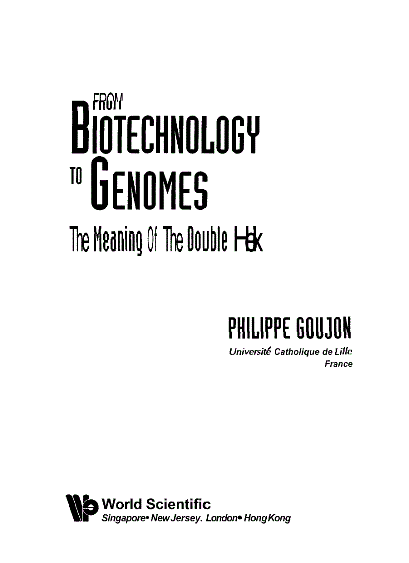image for page From Biotechnology to Genomes The Meaning of the Double Helix