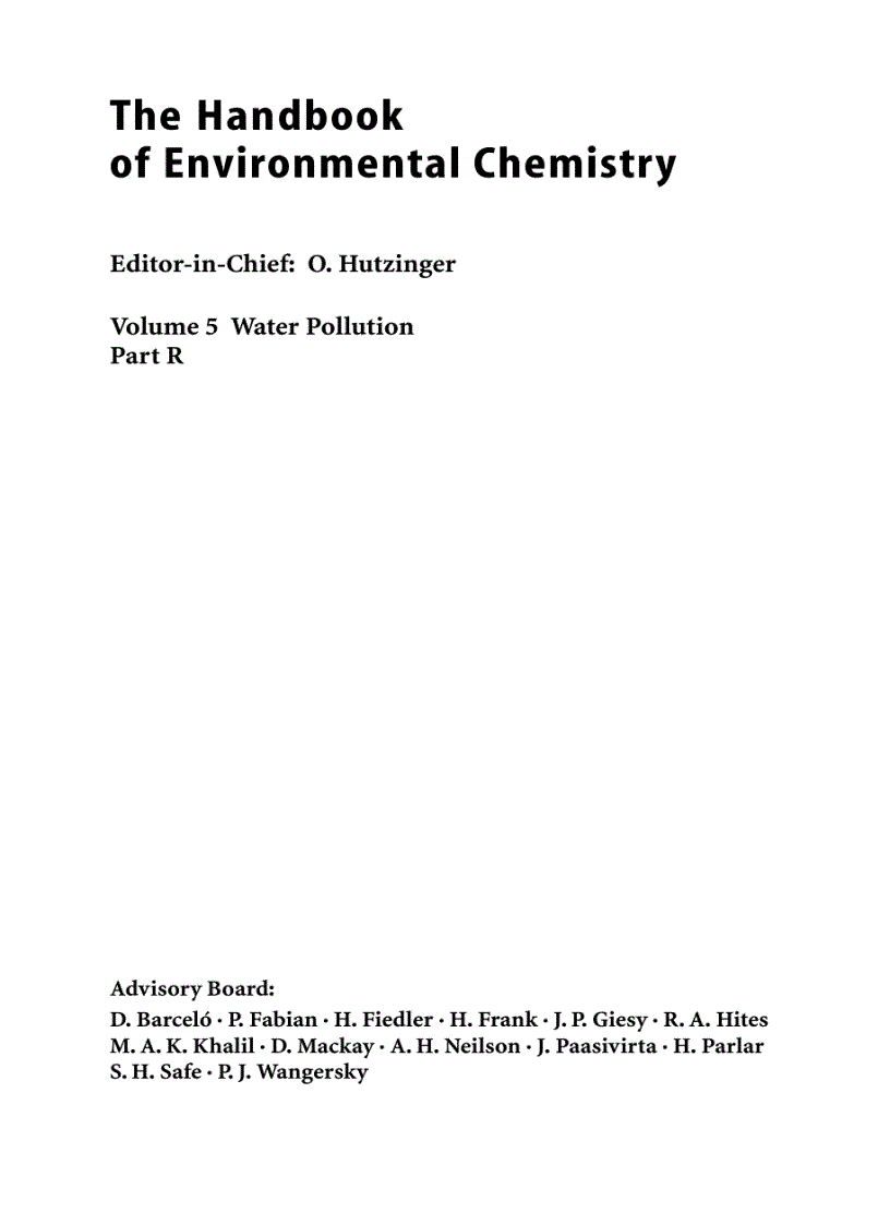 image for page Fuel Oxygenates The Handbook of Environmental Chemistry