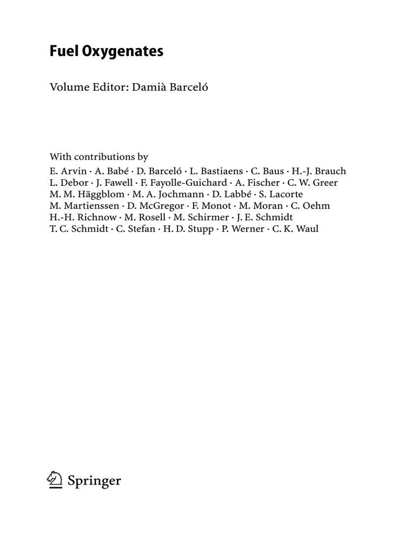 image for page Fuel Oxygenates The Handbook of Environmental Chemistry