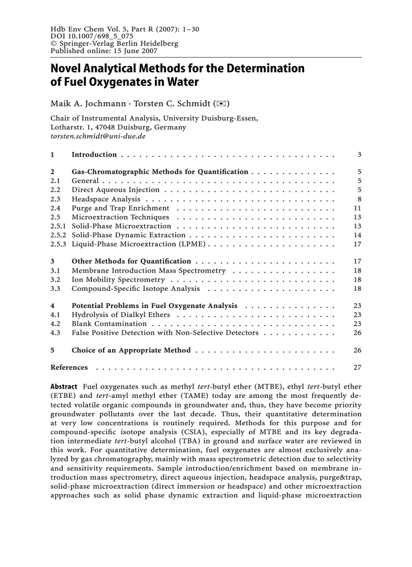 image for page Fuel Oxygenates The Handbook of Environmental Chemistry