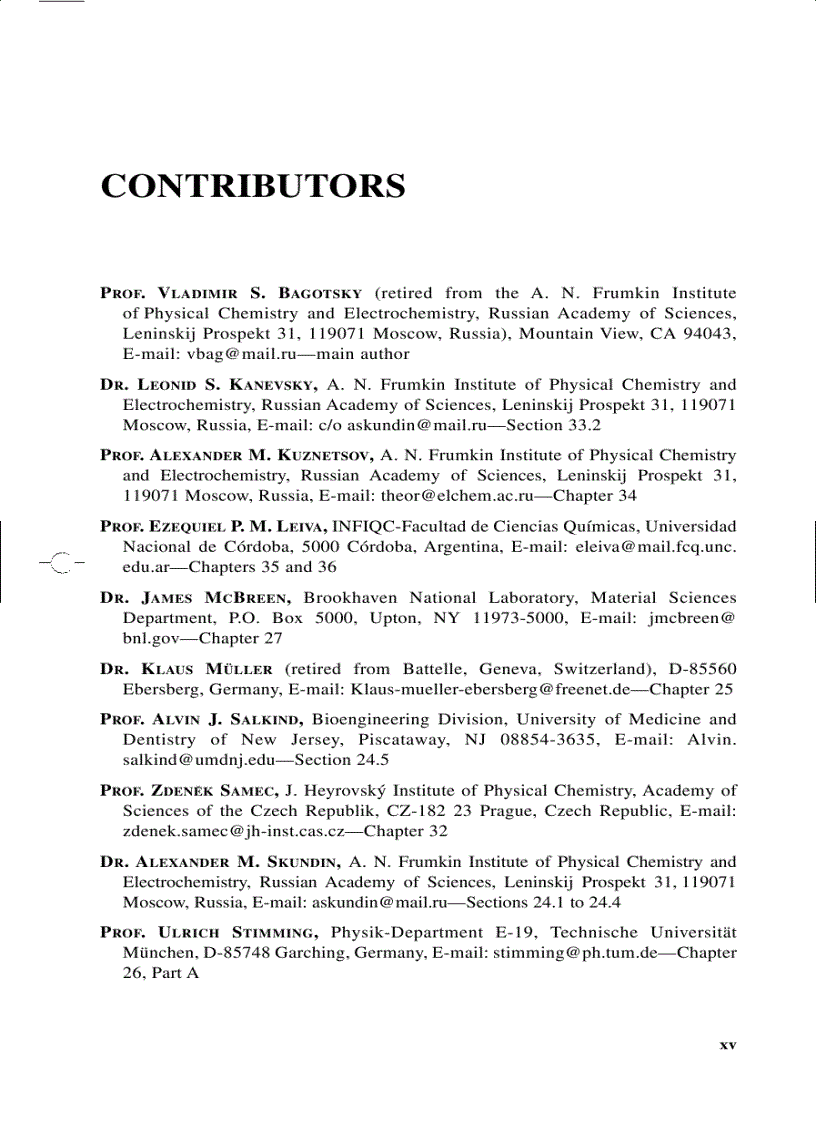 image for page Fundamentals of Electrochemistry 2d Ed
