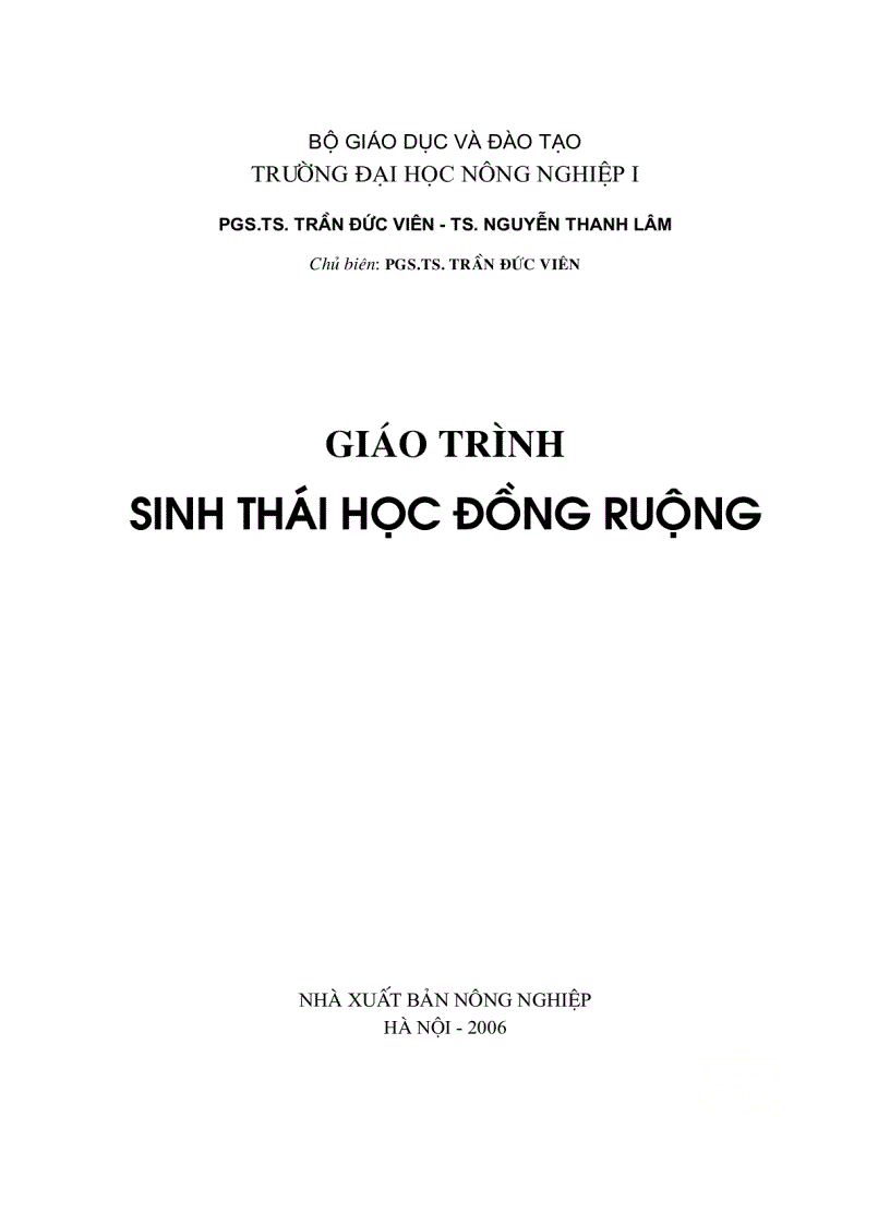 image for page Giáo Trình Sinh Thái Học