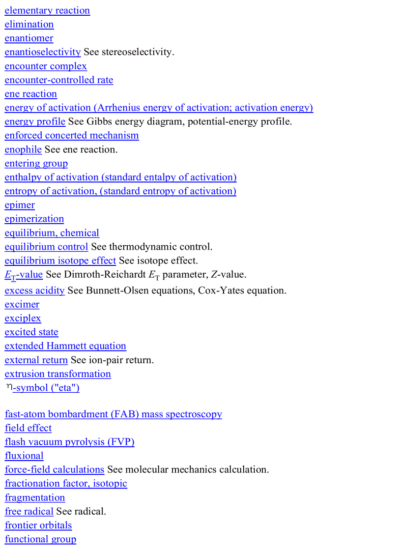 image for page GLOSSARY OF TERMS USED IN PHYSICAL ORGANIC CHEMISTRY
