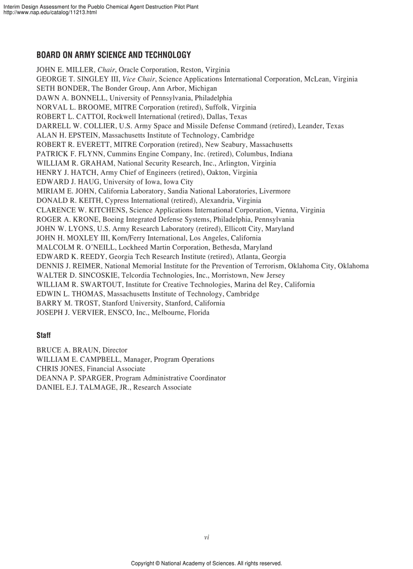 image for page Interim Design Assessment for the Pueblo Chemical Agent Destruction Pilot Plant