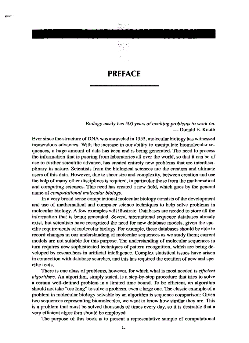 image for page Introduction to Computational molecular biology