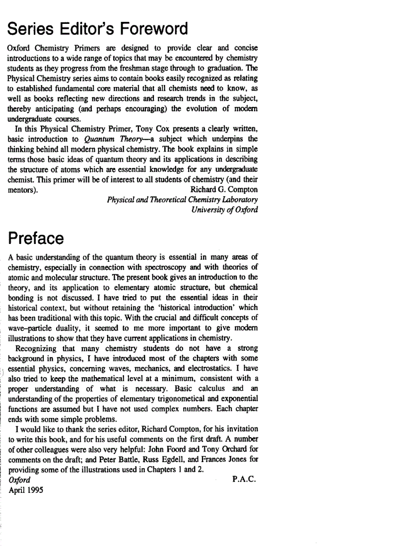 image for page Introduction to Quantum Theory and Atomic Structure