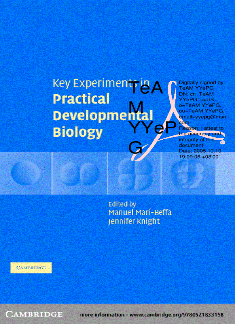 image for page Key Experiments in Practical Developmental Biology