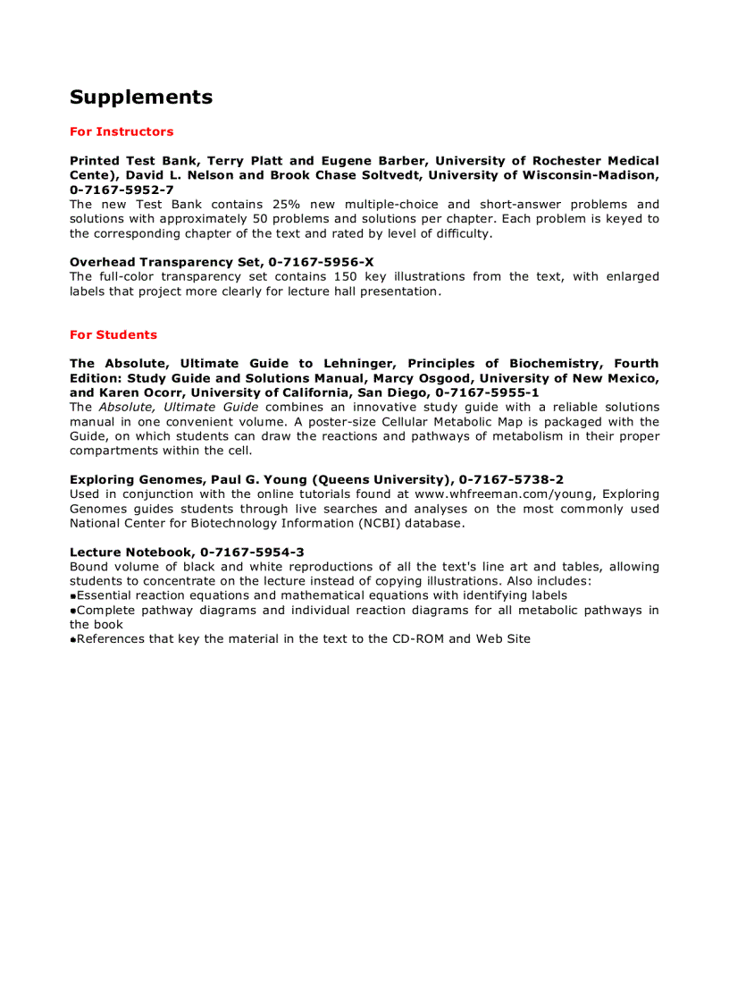 image for page Lehninger Principles of Biochemistry Fourth Edition