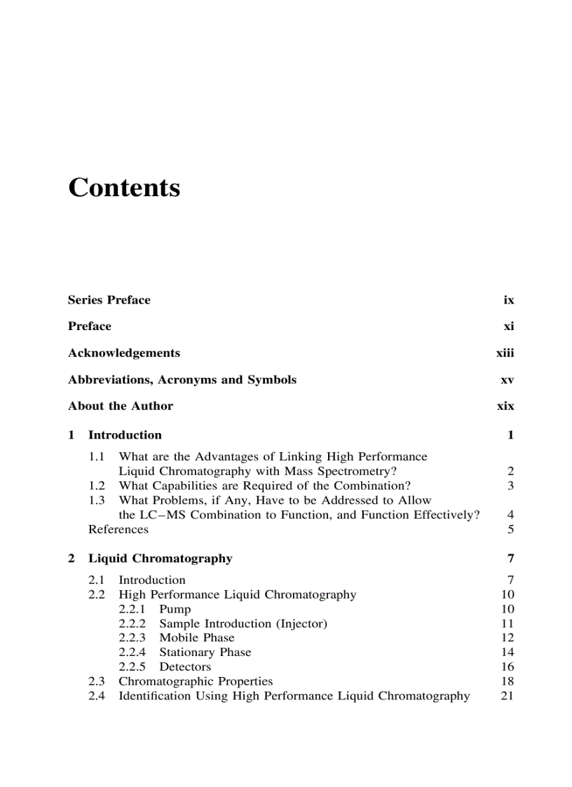 Liquid Chromatography Mass Spectrometry An Introduction