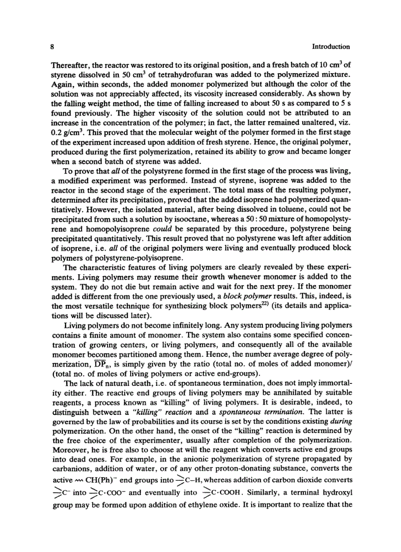 image for page Living Polymers and Mechanisms of Anionic Polymerization