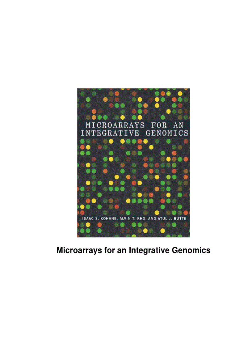 image for page Microarrays for an Integrative Genomics Computational Molecular Biology