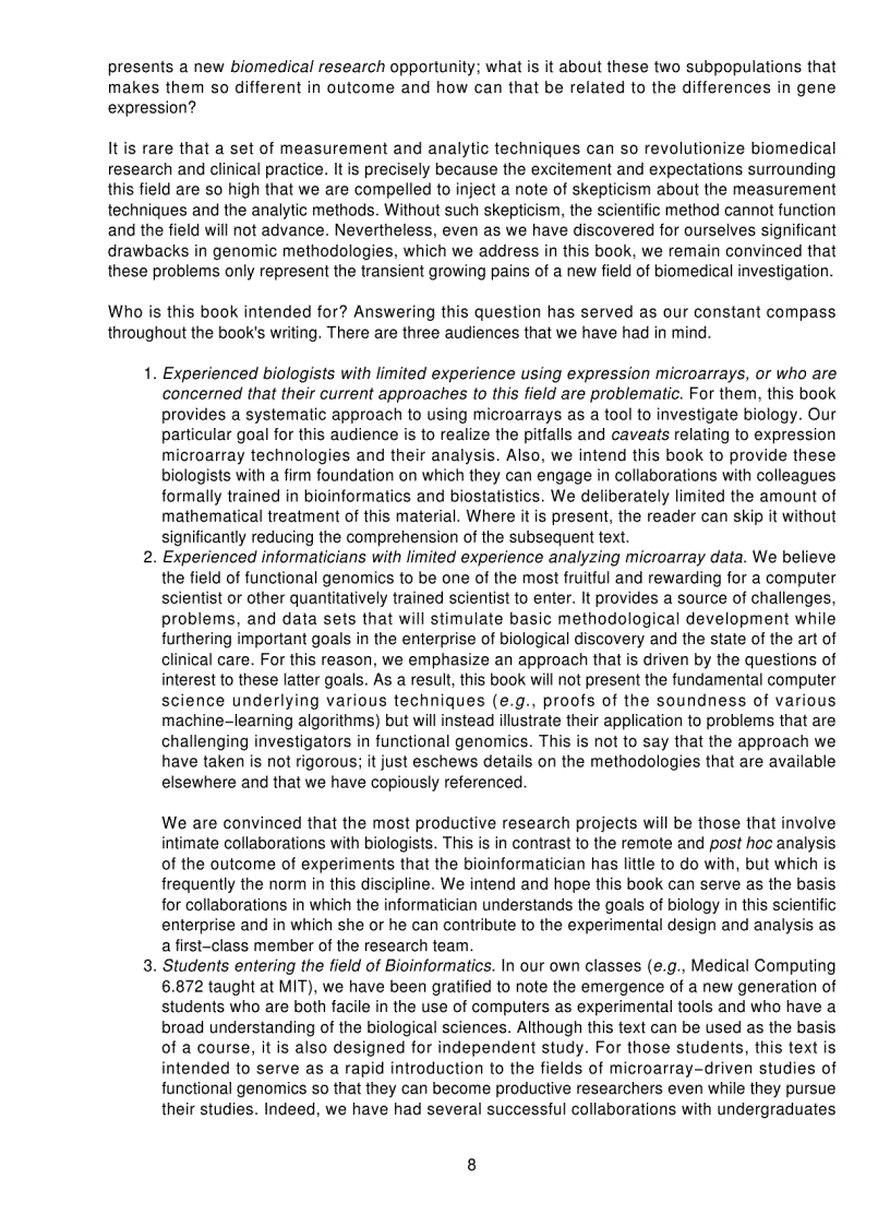 image for page Microarrays for an Integrative Genomics Computational Molecular Biology