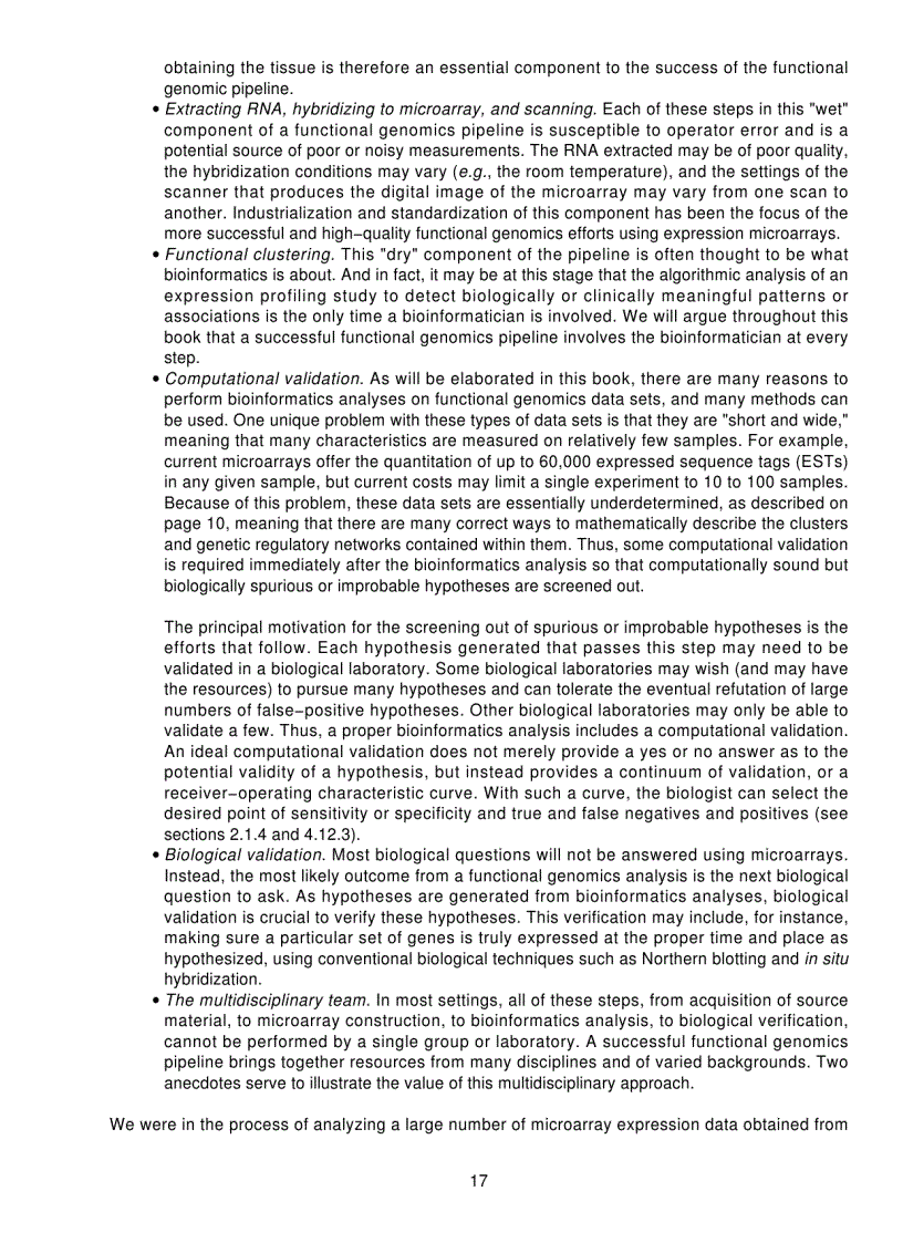 image for page Microarrays for an Integrative Genomics Computational Molecular Biology