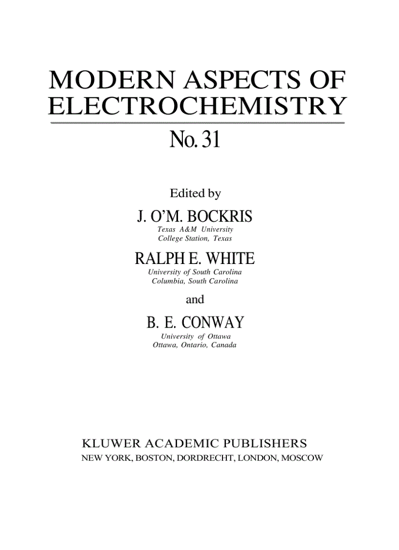 image for page MODERN ASPECTS OF ELECTROCHEMISTRY No 31