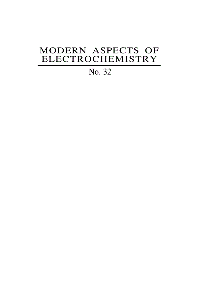 image for page Modern Aspects of Electrochemistry No 32